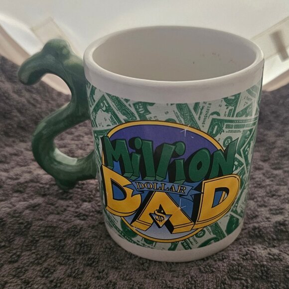 Rare Unique Million Dollar Coffee Mug Dollar Sign Handle - Picture 2 of 4